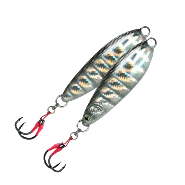 Fish Lab Carnada Slow Pitch Jig Black Silver 5-1/4in 250gm Flutter/Sinking Action Mustad SS 7691 Tuna Hook