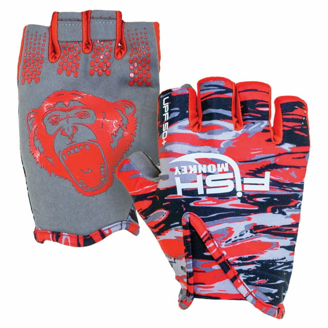 Fish Monkey Stubby Guide Gloves Voodoo Swamp Red L