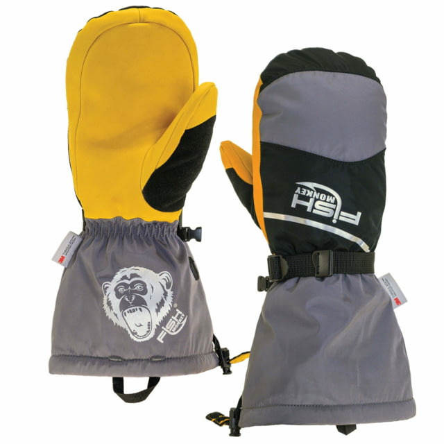 Fish Monkey Yeti Premium Ice Fishing Mitten Yelow/Black/Grey M