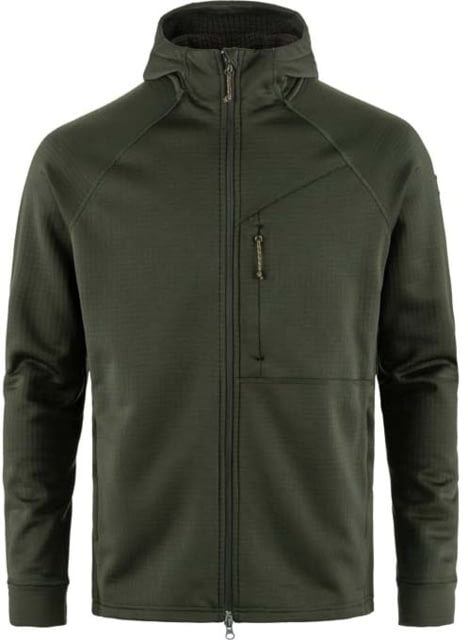 Fjallraven Abisko Grid Fleece Hoodie - Men's Deep Forest Small
