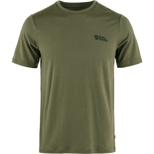 Fjallraven Abisko Wool Logo Short Sleeve - Men's Laurel Green Large