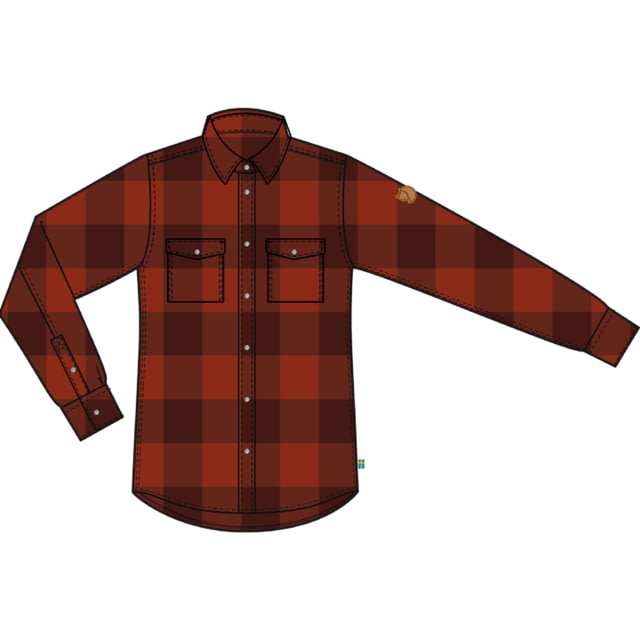 Fjallraven Canada Shirt - Womens Autumn Leaf/Bordeaux Red Extra Small