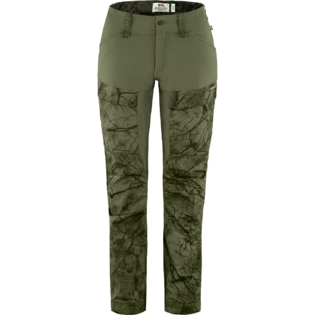 Fjallraven Keb Trousers Curved - Womens Long Inseam Green Camo/Laurel Green 40/Long