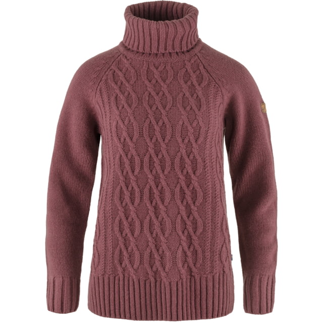 Fjallraven Ovik Cable Knit Roller Neck - Women's Medium Mesa Purple