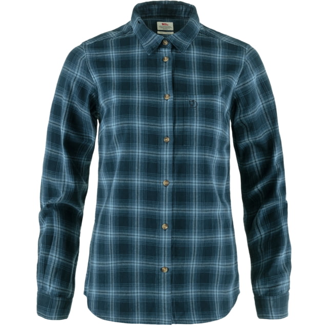 Fjallraven Ovik Flannel Shirt - Women's Dark Navy/Indigo Blue Large