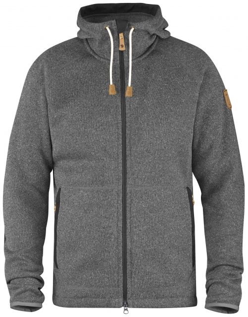 Fjallraven Ovik Fleece Hoodie - Men's-Dark Grey-Large