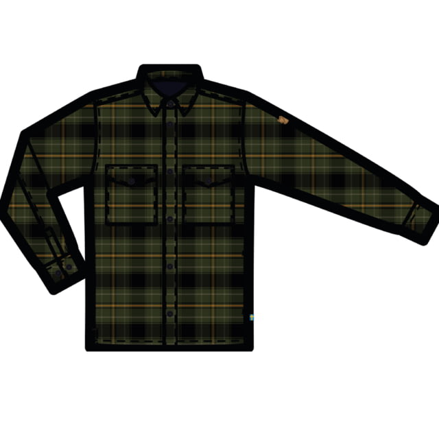 Fjallraven Ovik Lite Padded Shirt - Mens Deep Forest/Black Medium