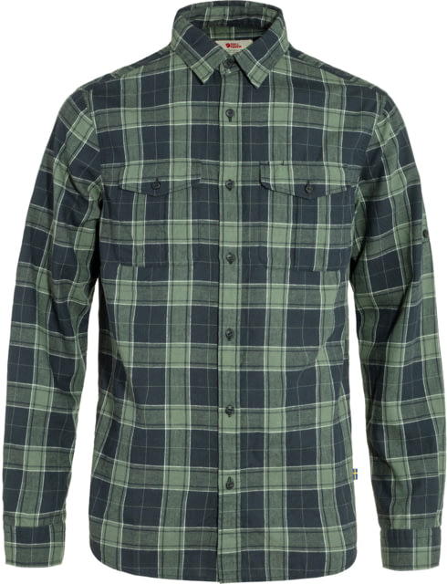 Fjallraven Fjallraven Ovik Travel Long Sleeve Shirt - Men's Dark Navy/Patina Green Medium