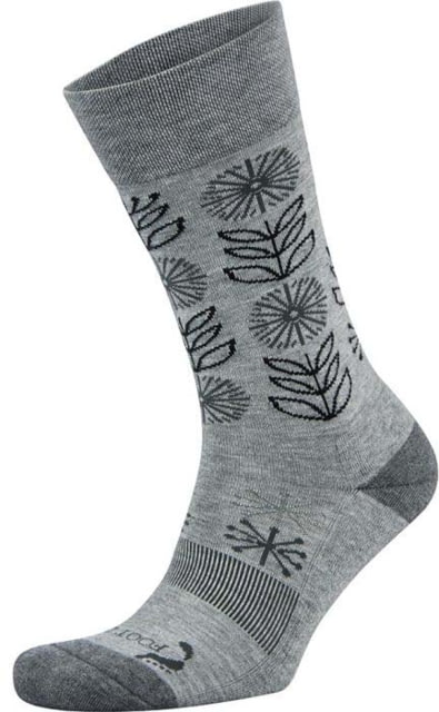 Foot Zen Foot Zen Crew Socks - Women's Small Floral Crew Grey
