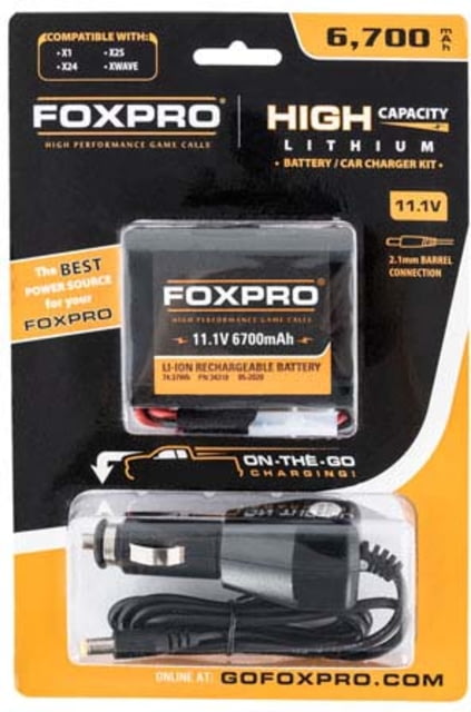 FoxPro High Capacity Battery and Car Charger 6700 mAh