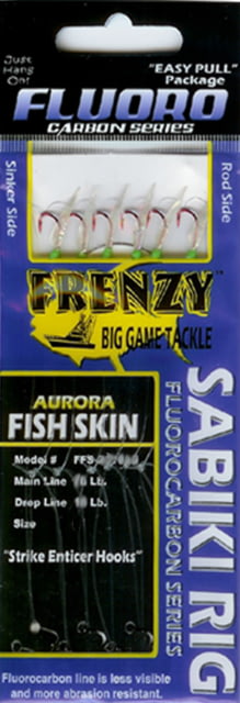 Frenzy Fluorocarbon Fish Skin Sabiki Rig Green Size 14
