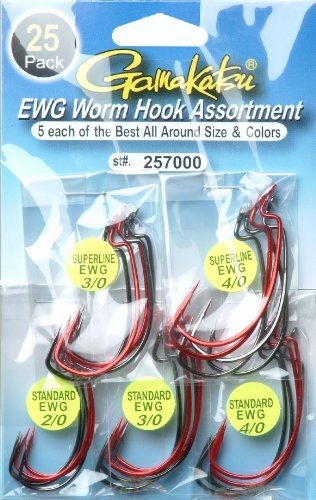 Gamakatsu EWG Worm Hook Assortment 007019