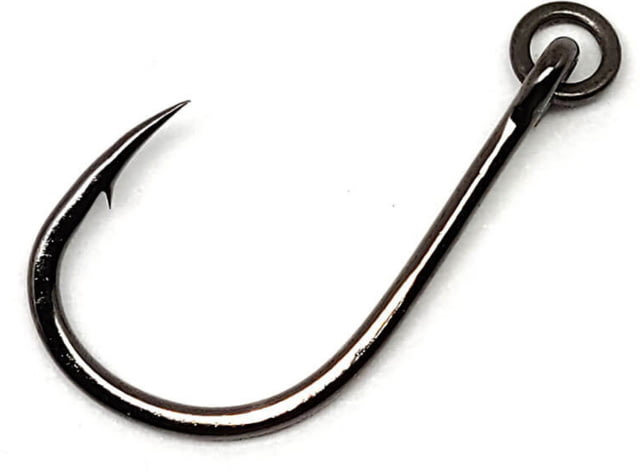 Gamakatsu Live Bait Hook with Solid Ring Needle Point Light Wire Offset Ringed Eye NS Black Size 6 7 per Pack