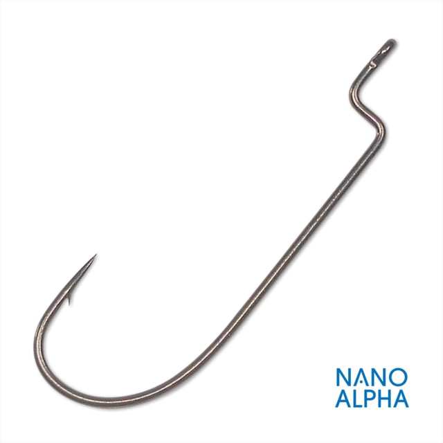 Gamakatsu O Shaughnessy Bend Offset Shank Nano Alpha Worm Hook Size 3/0 Black