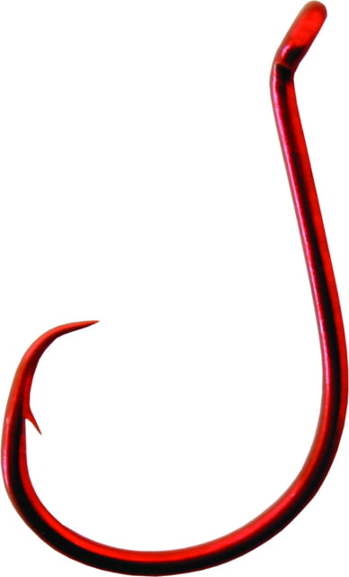 Gamakatsu Octopus Circle Hook In-Line Point Barbed Needle Point Non-Offset Ringed Eye Red Size 8/0 4 per Pack