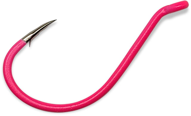 Gamakatsu Octopus Hook Barbed Needle Point Ringed Eye Fluorescent Pink Size 1/0 5 per Pack