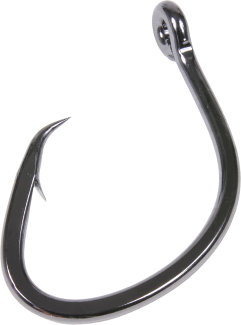 Gamakatsu Super Nautilus Circle Hook Needle Point Heavy Wire Offset Ringed Eye NS Black Size 10/0 3 per Pack