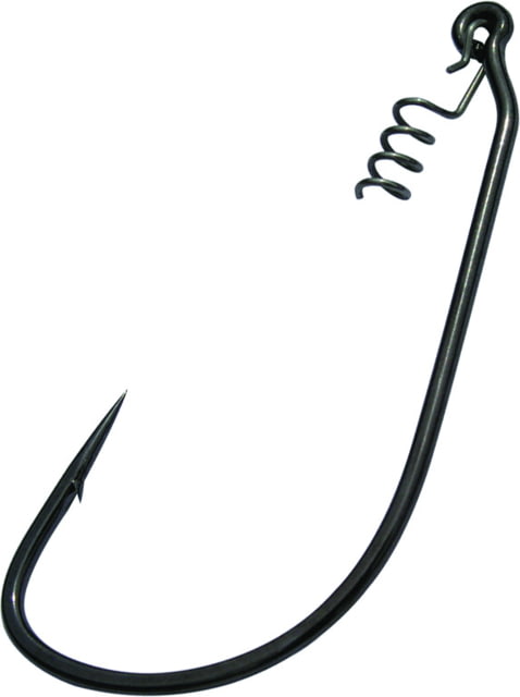 Gamakatsu Superline Worm Hook with Spring Lock Needle Point Extra WIde Gap Ringed Eye NS Black Size 3/0 3 per Pack