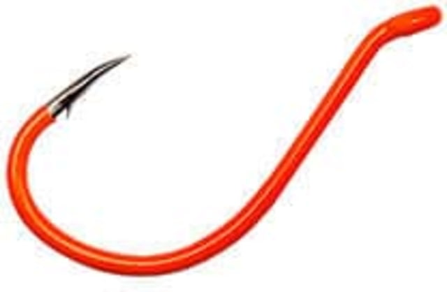 Gamakatsu Walleye Snelled Hook with Glowbead Needle Point Octopus Fluorescent Orange Size 6 5 per Pack