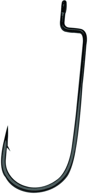 Gamakatsu Worm Hook Needle Point Round Bend Offset Ringed Eye NS Black Size 4/0 25 per Pack