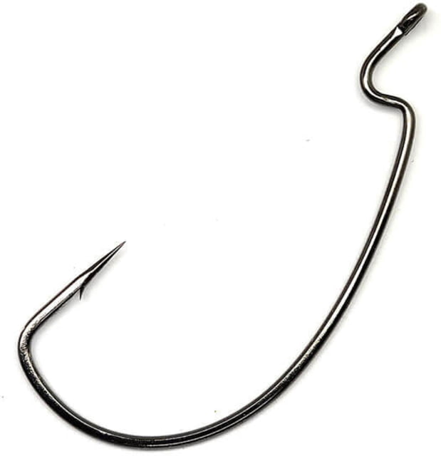 Gamakatsu Worm Hook Needle Point Extra Wide Gap Offset Ringed Eye Extra Offset NS Black Size 2 6 per Pack