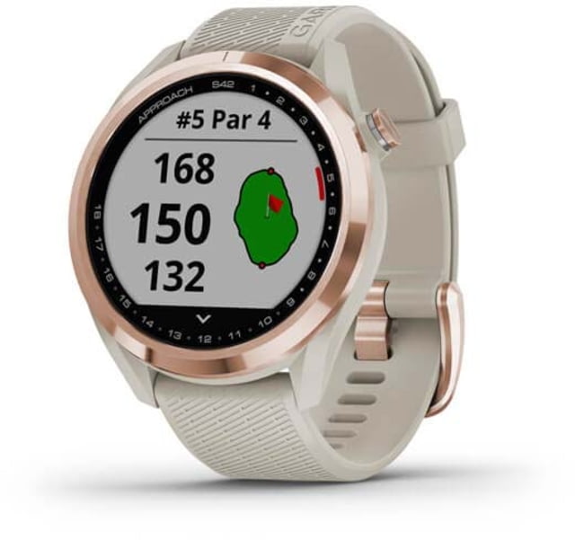 Garmin Approach S42 GPS Smartwatch Rose Gold with Light Sand Band