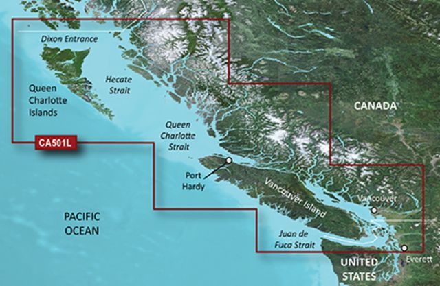 Garmin BlueChart g2 Vision - Vancouver Island - Hecate Strait JUL 08 (CA501L) SD Card