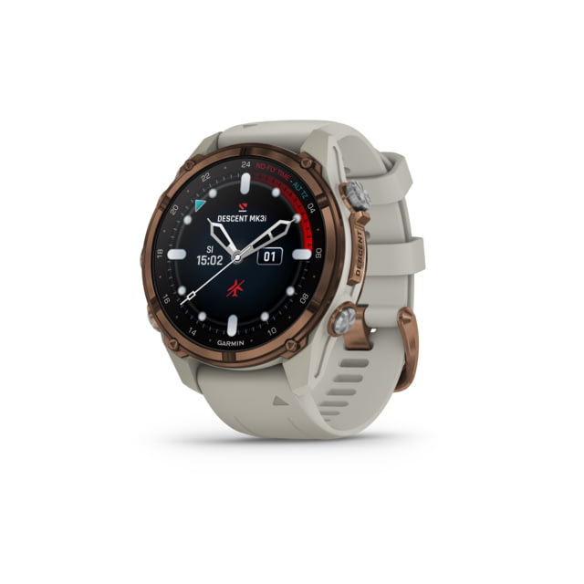 Garmin Descent Mk3i 43 mm Bronze PVD Titanium with French Gray Silicone Band