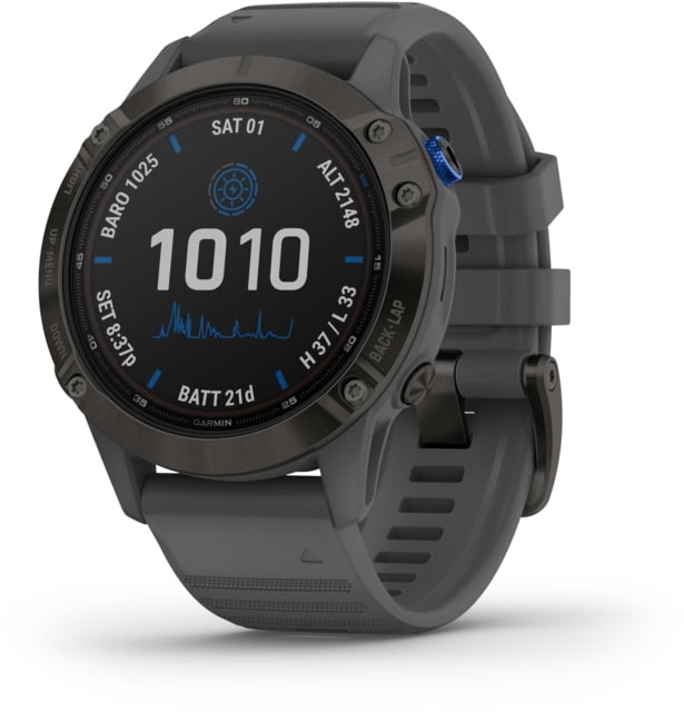 Garmin Fenix 6 Pro Solar Watch Black w/Slate Gray Band