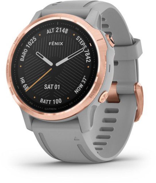 Garmin Fenix 6S Sapphire Multisport GPS Smartwatch Rose Gold w/Gray Band