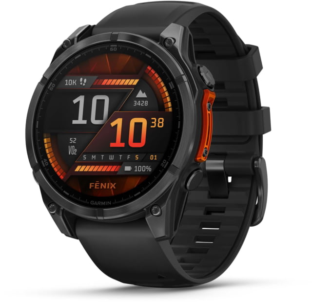 Garmin fenix 8 AMOLED 47mm GPS Watch Slate Gray with Black Silicone Band