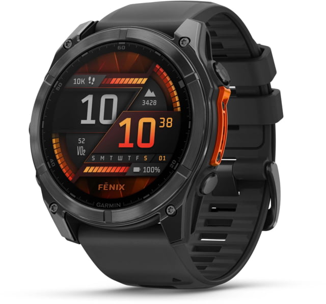 Garmin fenix 8 AMOLED 51mm GPS Watch Slate Gray with Black Silicone Band