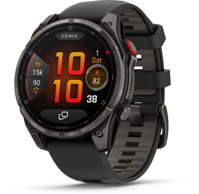Garmin Garmin Fenix 8 Pro Unisex Watches 47mm Case Diameter Titanium Bezel Black/Pebble Gray Silicone Band