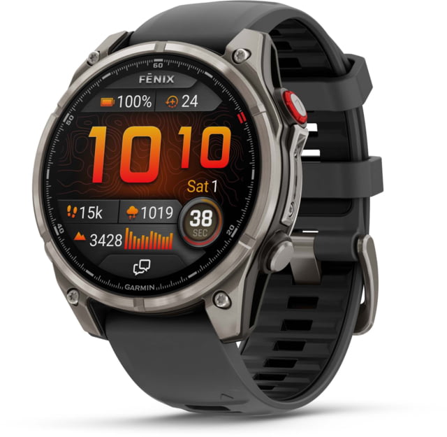 Garmin Garmin Fenix 8 Pro Unisex Watches 47mm Case Diameter Titanium Bezel Graphite/Black Silicone Band