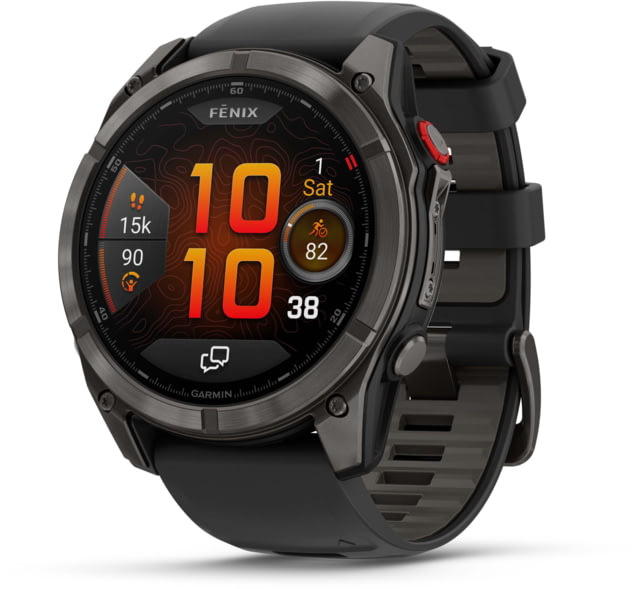 Garmin Garmin Fenix 8 Pro Unisex Watches 51mm Case Diameter Titanium Bezel Black/Pebble Gray Silicone Band