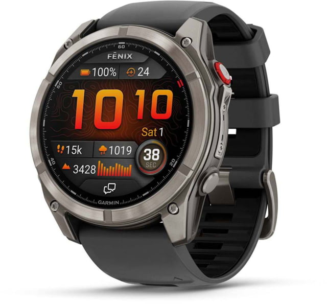 Garmin Garmin Fenix 8 Pro Unisex Watches 51mm Case Diameter Titanium Bezel Graphite/Black Silicone Band