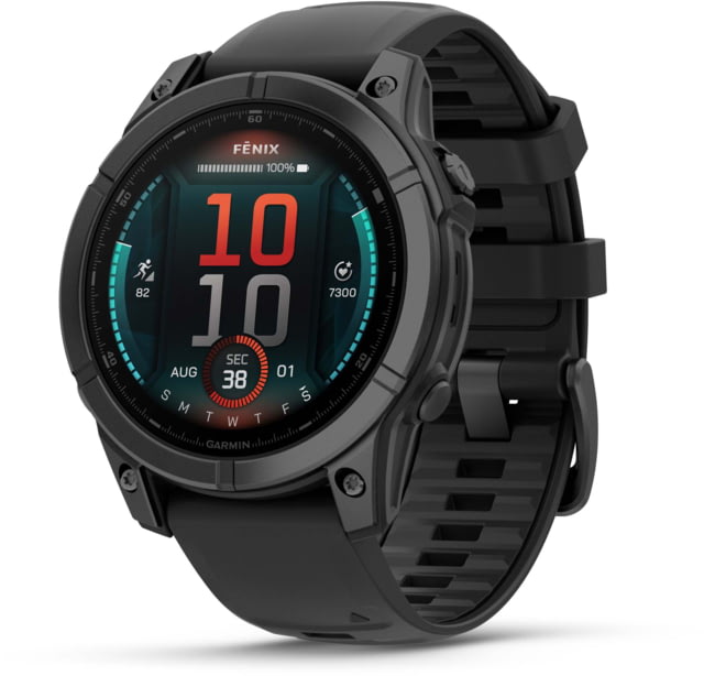 Garmin fenix E AMOLED 47mm GPS Watch Slate Gray Steel with Black Silicone Band