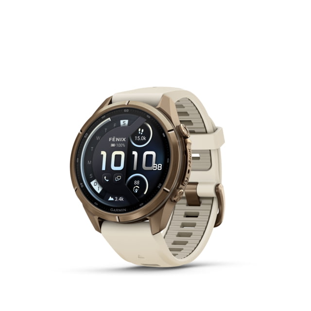 Garmin Fenix 9 Pro Watch 43mm Case Diameter Autumn Gold Titanium Bezel Cream/French Gray Silicone Band
