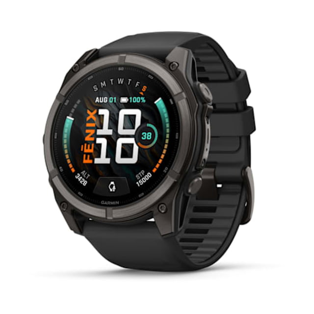 Garmin Felix 9 Unisex Watch 51mm Case Diameter Carbon Gray DLC Titanium Bezel Black Silicone Band Gray