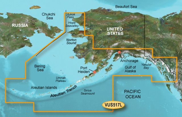 Garmin On The Water GPS Cartography BlueChart g2 Vision Alaska Large Map