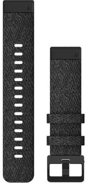 Garmin Quick Fit 20 Watch Band Heathered Black Nylon w/ Black 20 mm