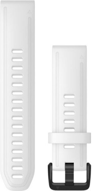 Garmin Quick Fit 20 Watch Band White Silicone with Black Hardware 20 mm