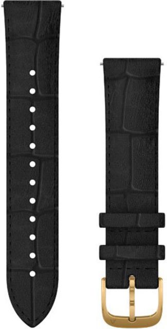 Garmin Quick Release Band 20 mm Black Embossed Italian Leather w/Gold Hardware