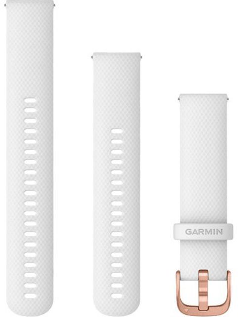 Garmin Quick Release Band 20 mm White Silicone w/Rose Gold Hardware