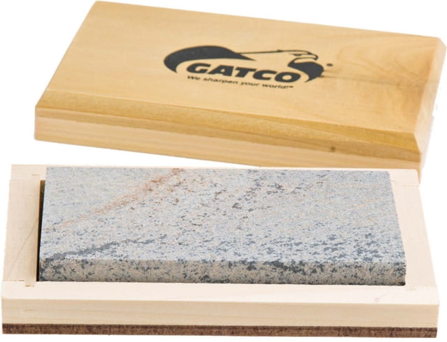 Gatco Sharpeners 100percent Natural Soft Arkansas Stone In Wood Storage Box 4in