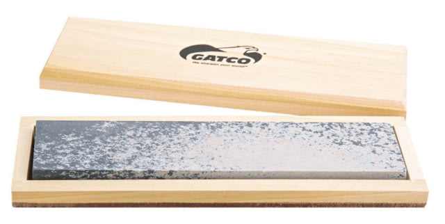Gatco Sharpeners 100percent Natural Soft Arkansas Stone In Wood Storage Box 8in