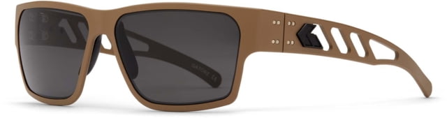 Gatorz Delta M4 Sunglasses Desert Tan Frame Smoke Polarized Lens Matte Black Plug