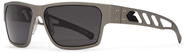 Gatorz Delta M4 Sunglasses Gun Metal Frame Smoke Polarized Lens Matte Black Plug
