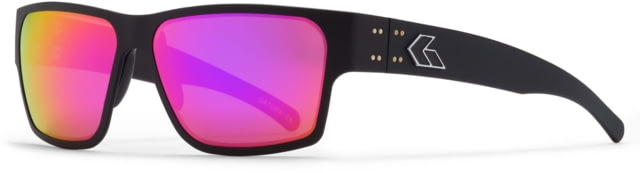 Gatorz Delta Sunglasses Black Frame Smoke Polarized w/Pink Mirror Lens