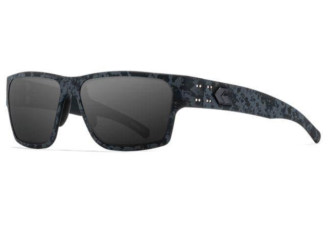 Gatorz Delta Sunglasses Stealth Grafitti Frame with Black Logo Smoke Polarized Lenses